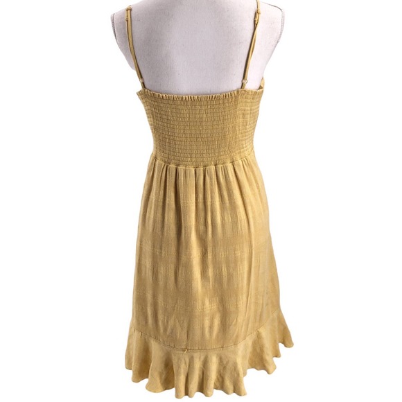 🚨American Eagle Outfitters Womens Size XL Faux Wrap Cami Dress Summer Yellow - Picture 2 of 10